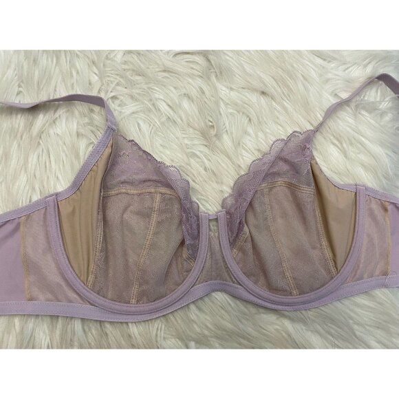 NATORI Size 38D Statement Full Fit Bra Purple Lace Unlined Underwire 746211 - Picture 6 of 7